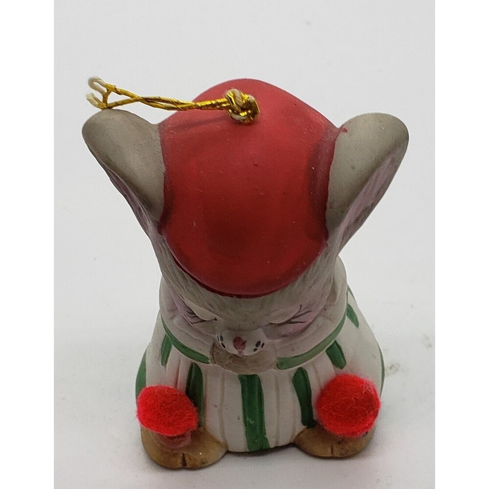 Jasco Taiwan Made Little Sleepy Christmas Mouse  in Jammies Ornament Vintage